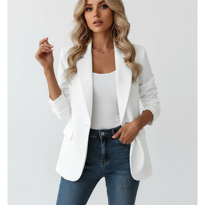 Hedda | Blazer Tailliert Knopfdetail Zeitlos Leicht