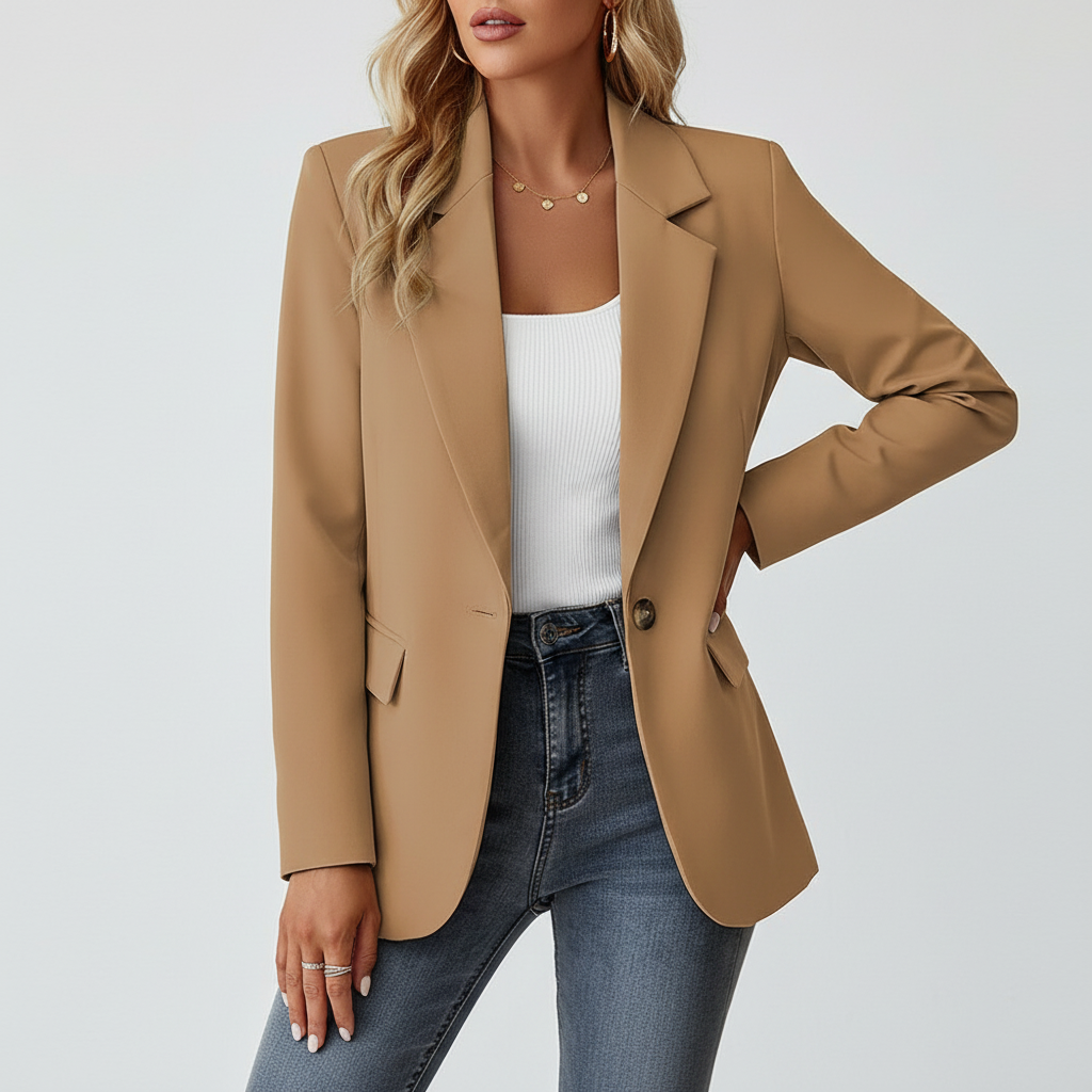 Hedda | Blazer Tailliert Knopfdetail Zeitlos Leicht