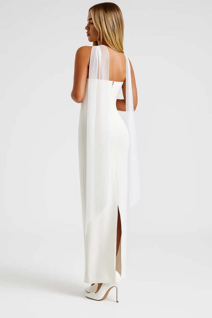 Velora | Strapless Kleid mit Schal Detail Sommer