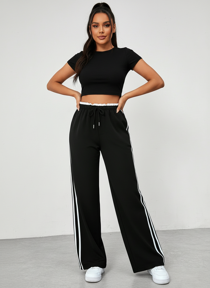 Xaviera | Wide Leg Hose Streifen Damen