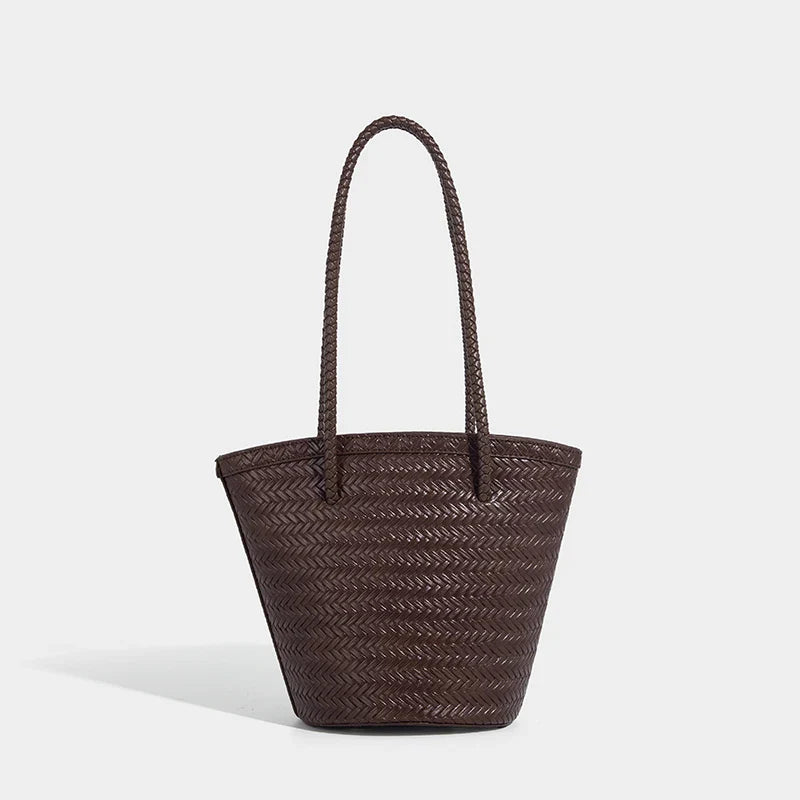 Meryl Woven Bucket Handbag with Pouch