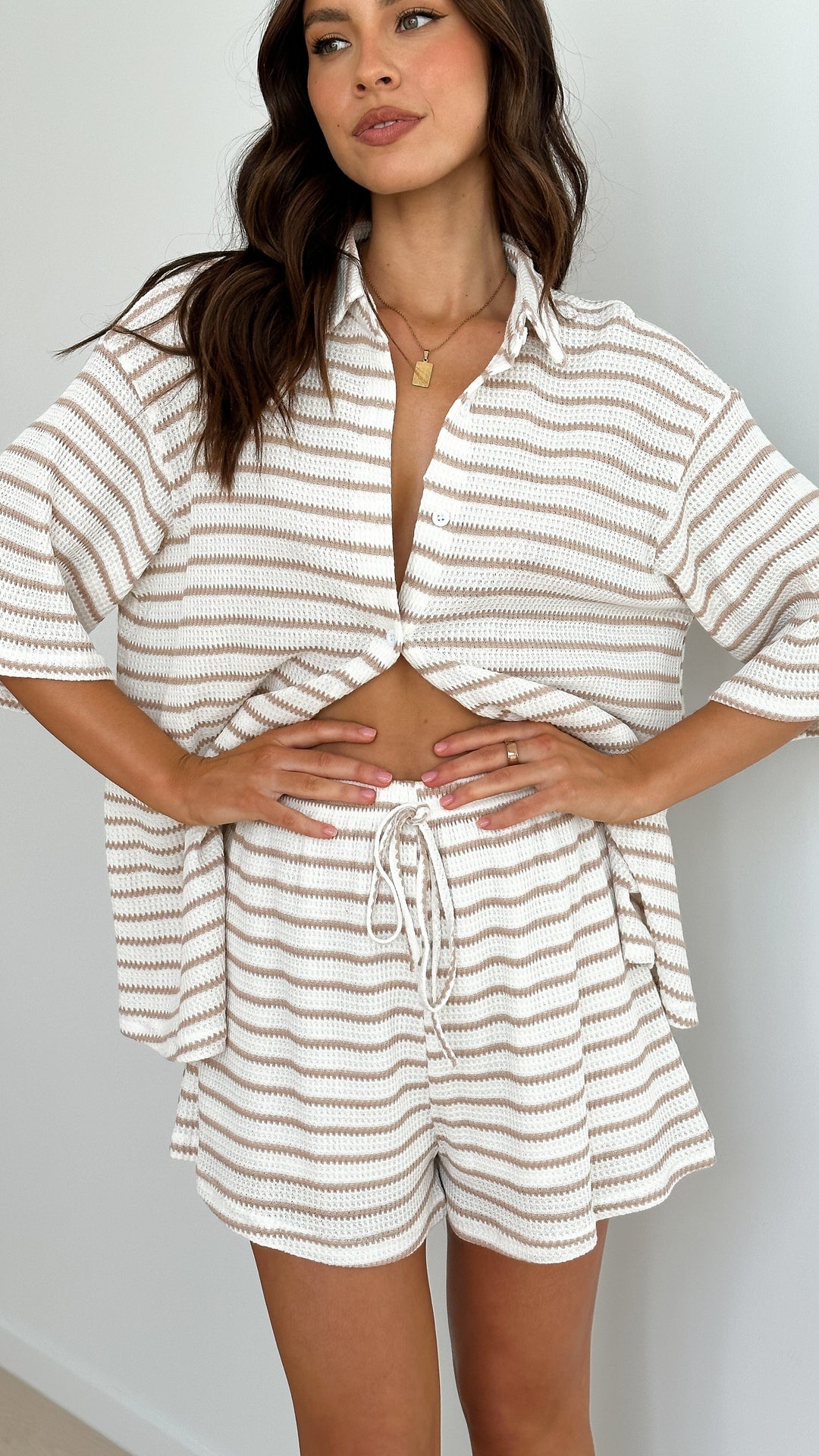 Alina | Baumwolle Zweiteiler Shirt und Shorts kurzarm