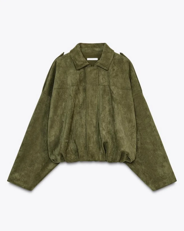 Ronja | Wildleder Jacke Oversized Reißverschluss