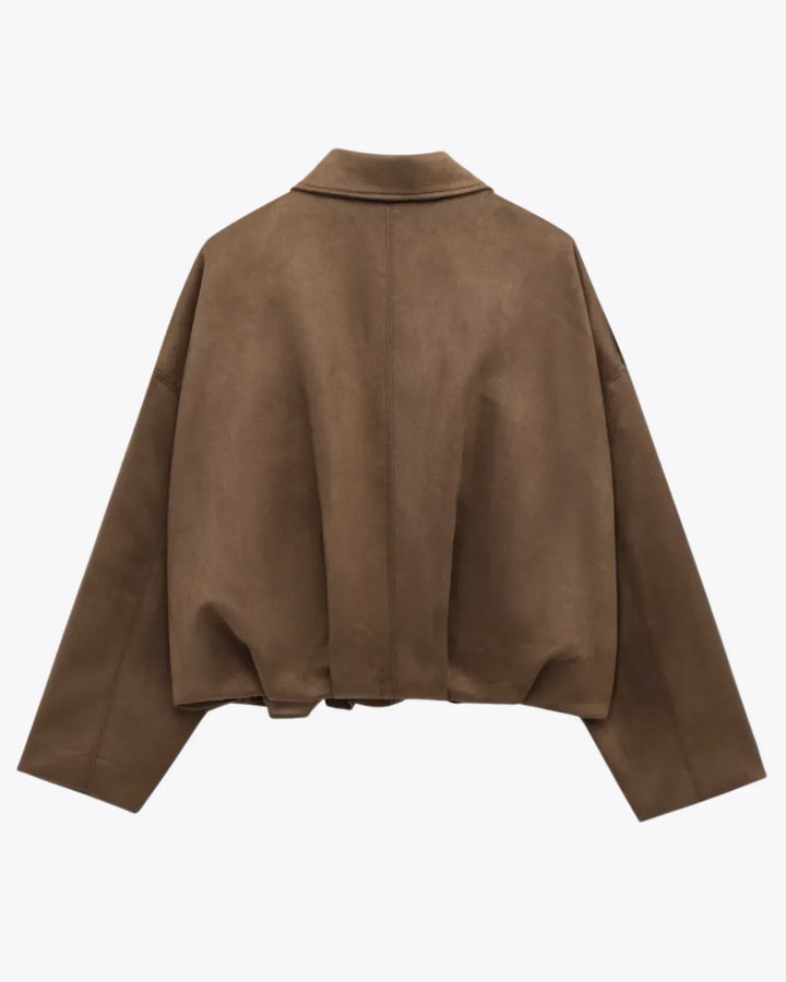 Ronja | Wildleder Jacke Oversized Reißverschluss