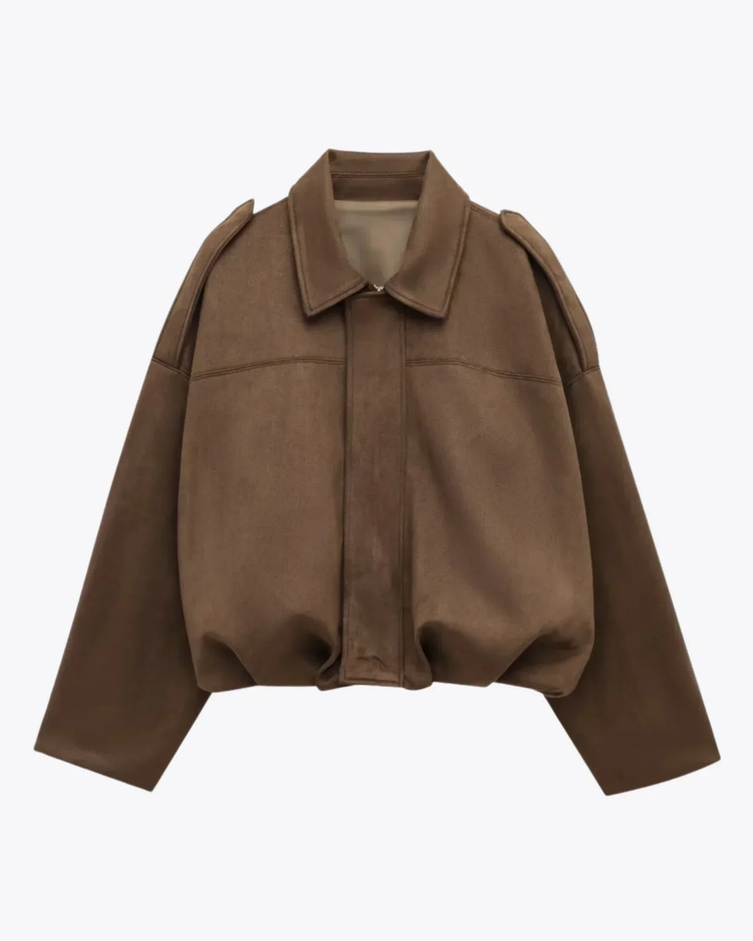 Ronja | Wildleder Jacke Oversized Reißverschluss