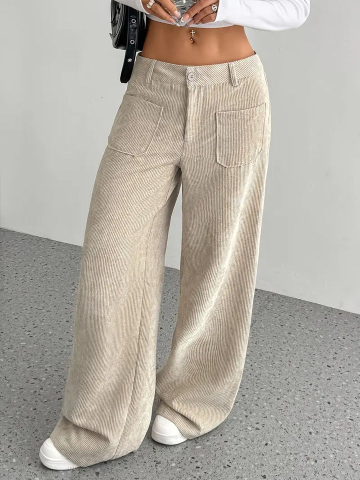 Corvella | Cordhose Wide Leg High Waist