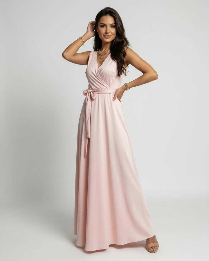 Aurelia | Maxikleid Rüschen V-Ausschnitt Schlitz fließend