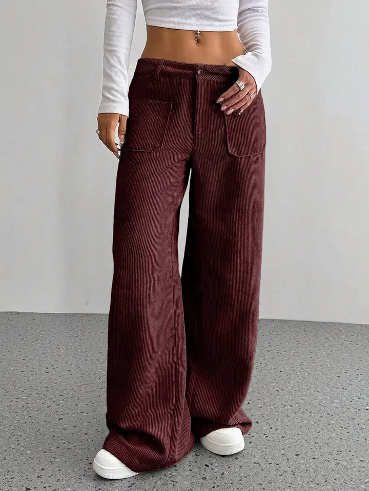 Corvella | Cordhose Wide Leg High Waist