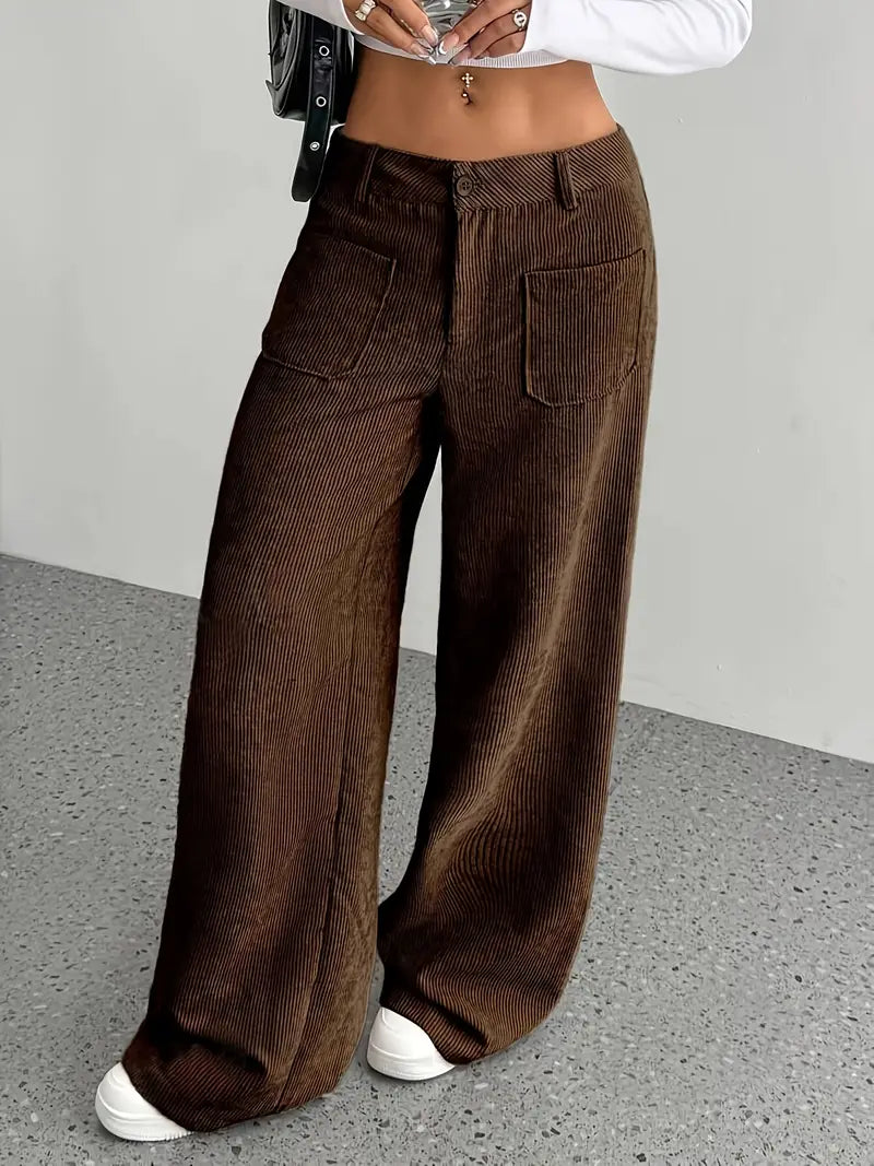 Corvella | Cordhose Wide Leg High Waist