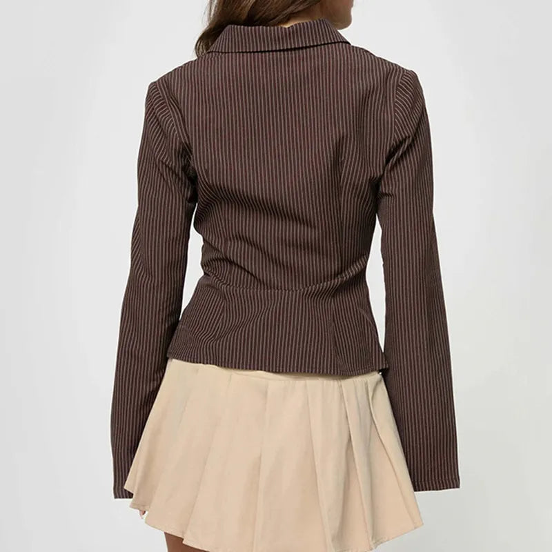 Mila | Vintage Bluse Retro Elegant Langarm Muster
