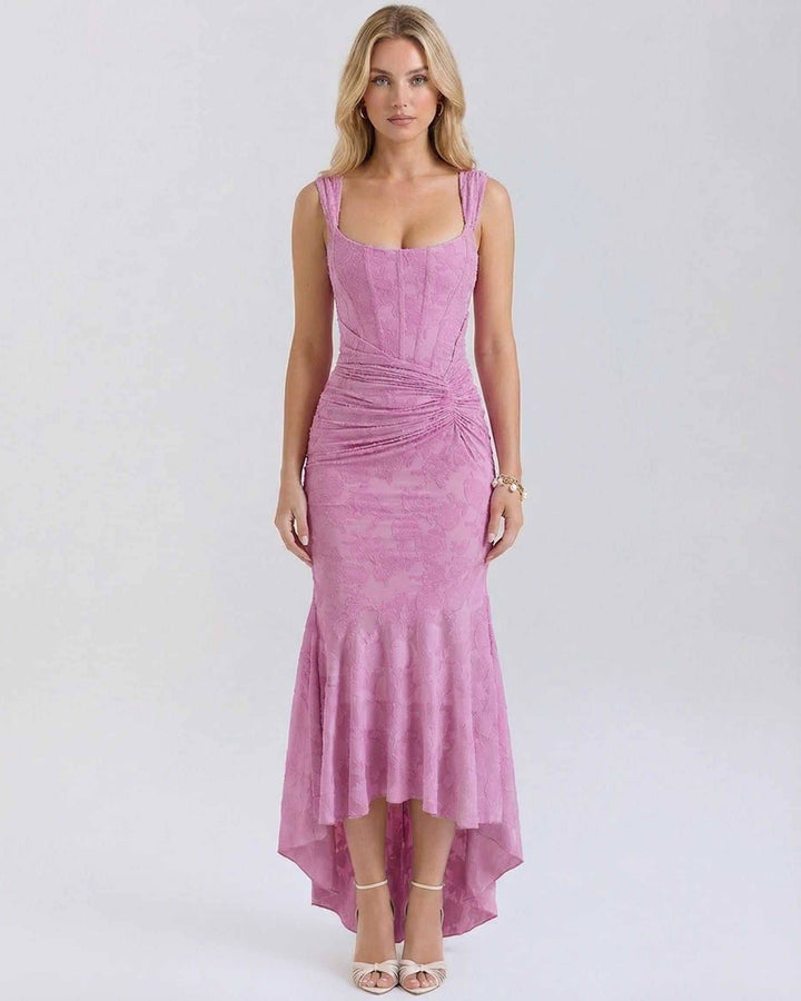 Seraphina | Maxikleid Träger V-Ausschnitt Schlitz fließend