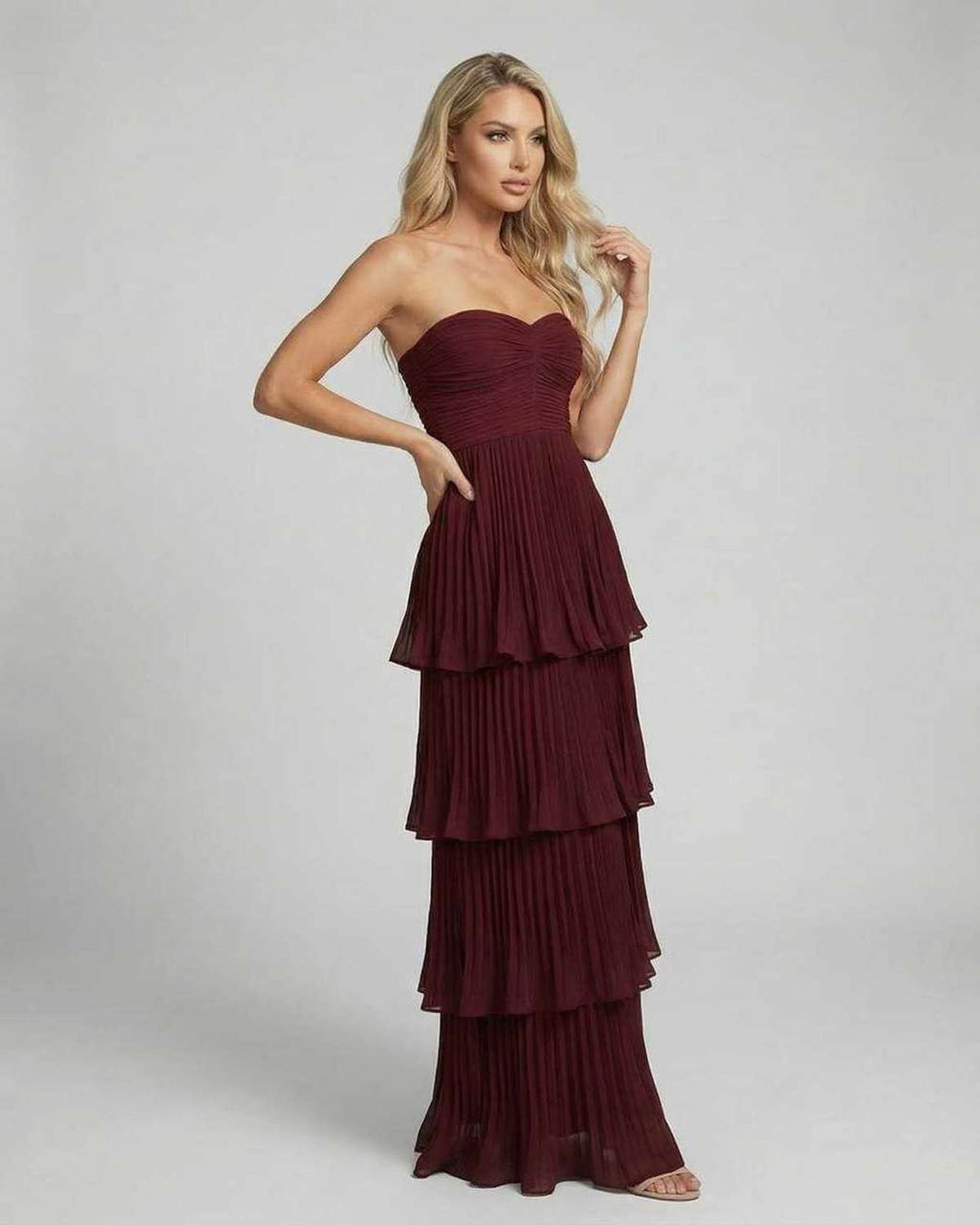 Calista | Maxikleid One Shoulder Schlitz figurbetont Sommer