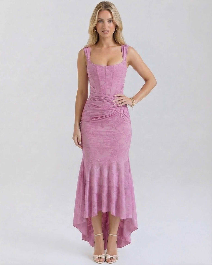 Seraphina | Maxikleid Träger V-Ausschnitt Schlitz fließend