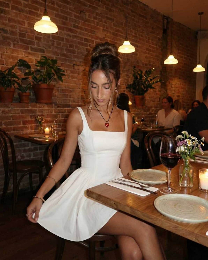 Maja | Minikleid A-Linie Eckiger Ausschnitt Spaghettiträger