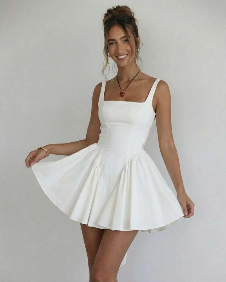 Maja | Minikleid A-Linie Eckiger Ausschnitt Spaghettiträger