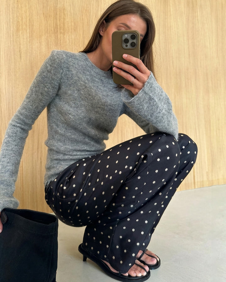 Elmira | Hose Punkte weit Bein hohe Taille locker