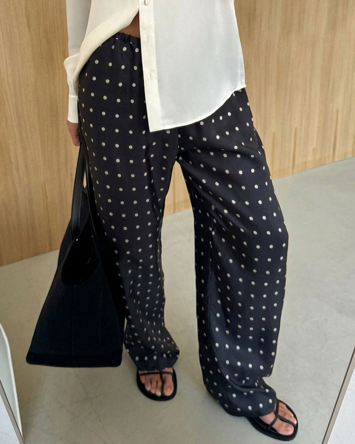 Elmira | Hose Punkte weit Bein hohe Taille locker