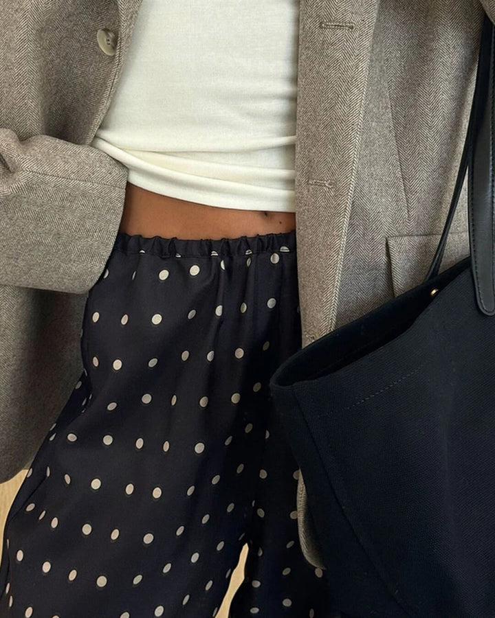 Elmira | Hose Punkte weit Bein hohe Taille locker