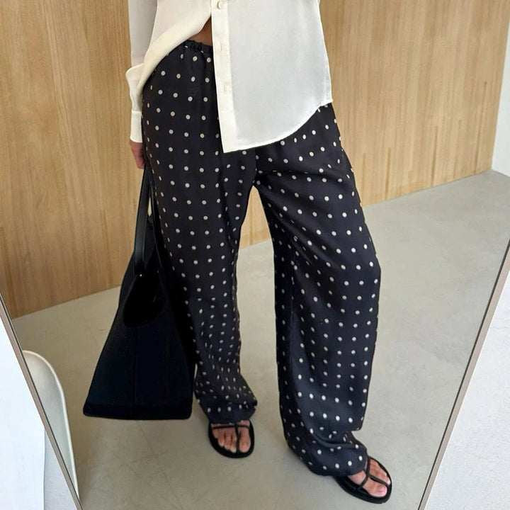 Elmira | Hose Punkte weit Bein hohe Taille locker