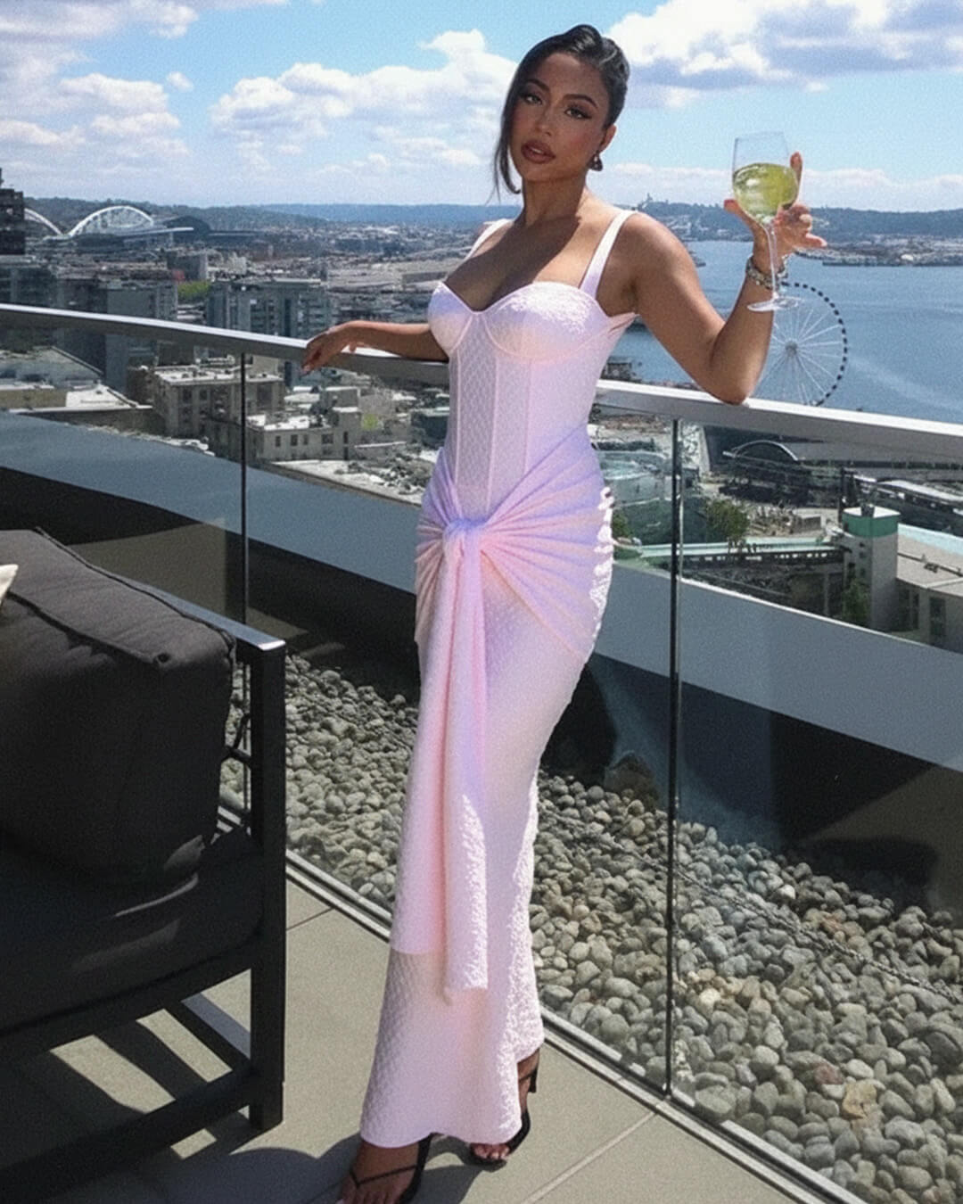 Lunara | Korsett Maxikleid ärmellos figurbetont