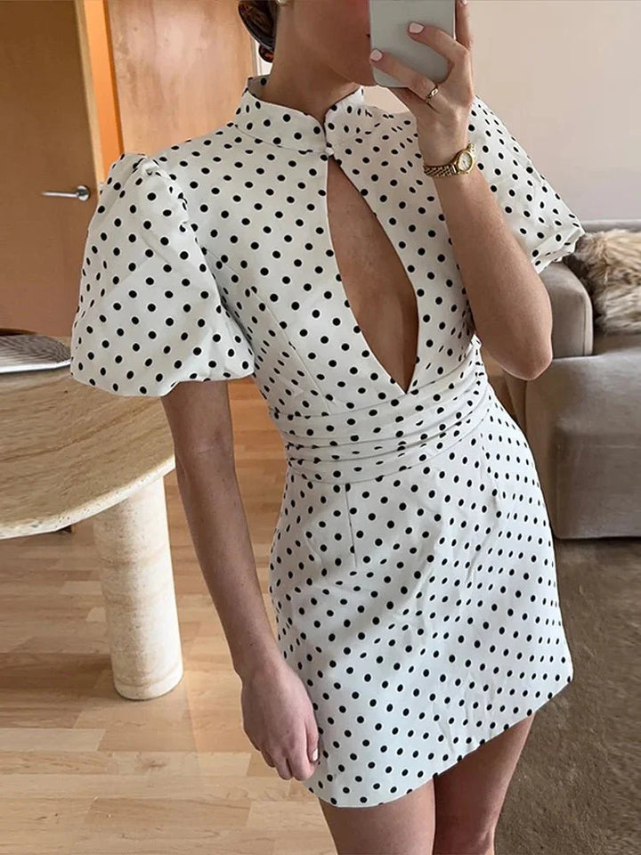 Liora | Minikleid Punkte Cut Out ärmellos figurbetont