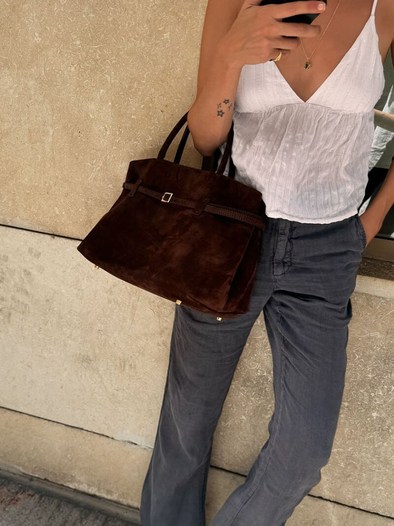 Marvella | Handtasche Wildleder Optik Schultertasche