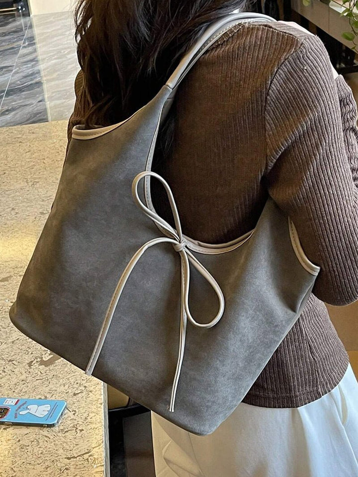 Selmira | Handtasche Schleife Wildleder Optik Schultertasche