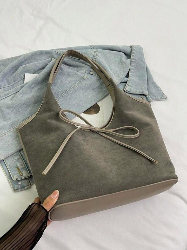 Selmira | Handtasche Schleife Wildleder Optik Schultertasche