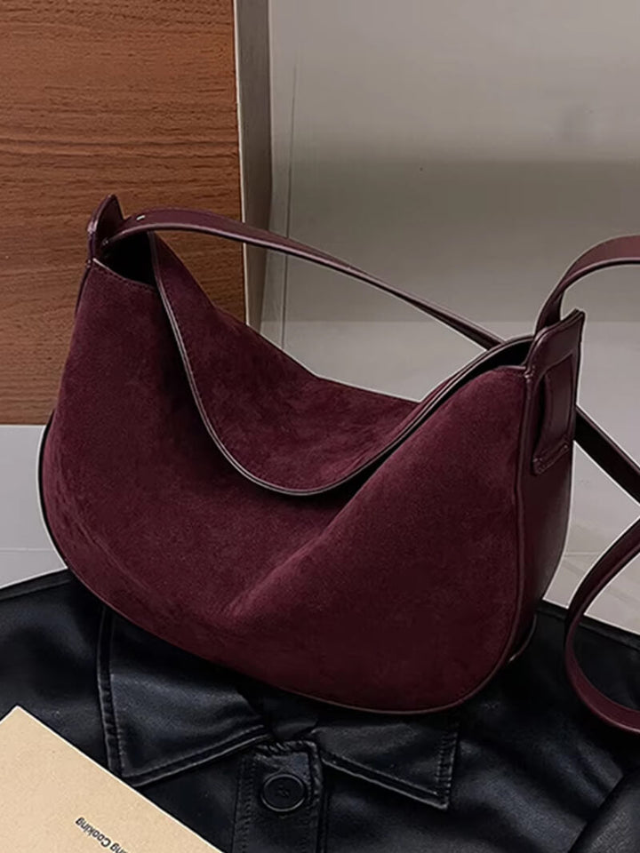Marielle | Handtasche Wildleder Optik Schultertasche kompakt