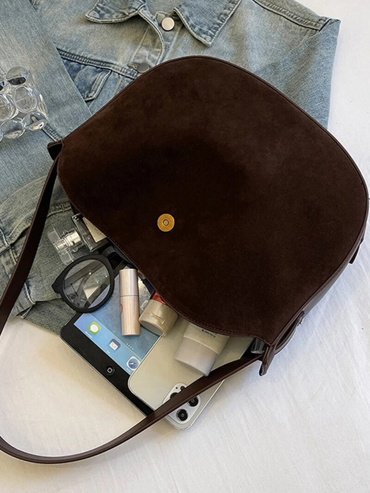 Marielle | Handtasche Wildleder Optik Schultertasche kompakt
