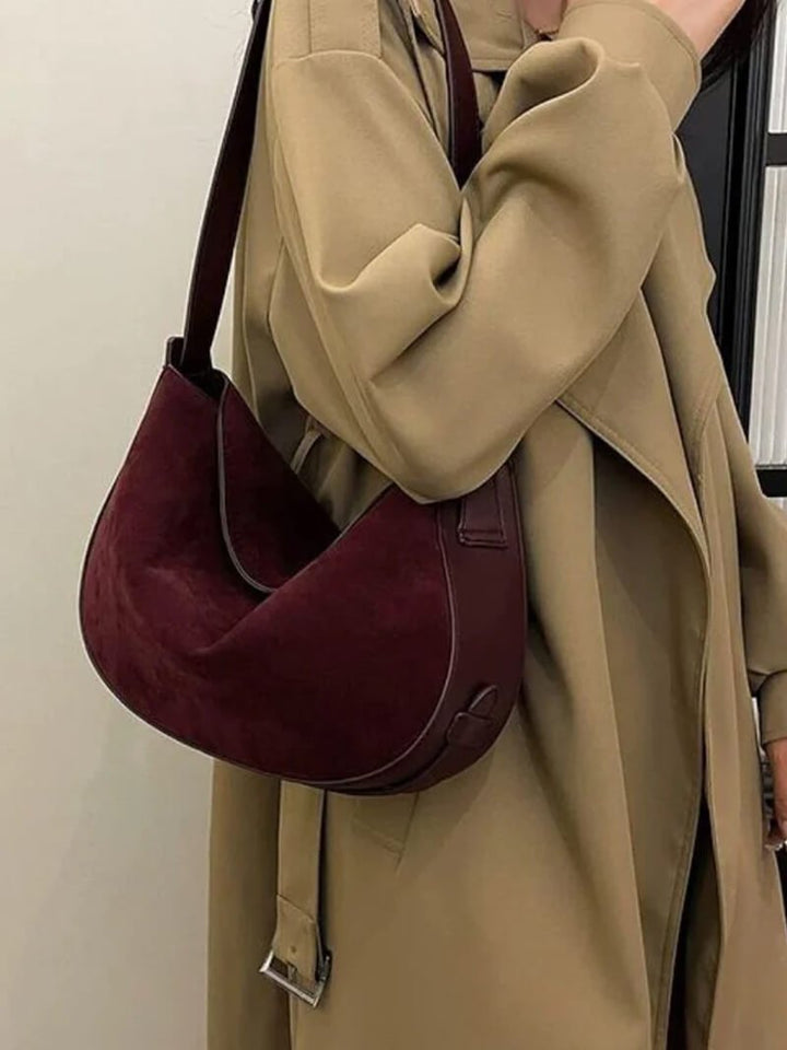 Marielle | Handtasche Wildleder Optik Schultertasche kompakt
