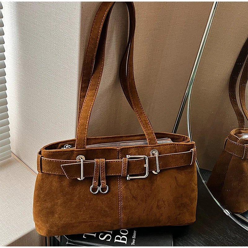 Velora | Hobo Tasche Wildleder Optik groß Schultertasche