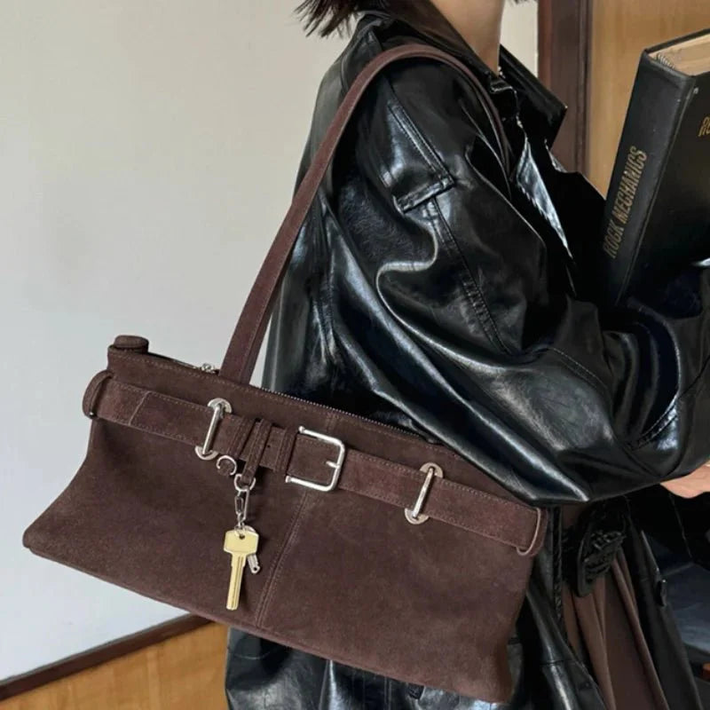 Velora | Hobo Tasche Wildleder Optik groß Schultertasche