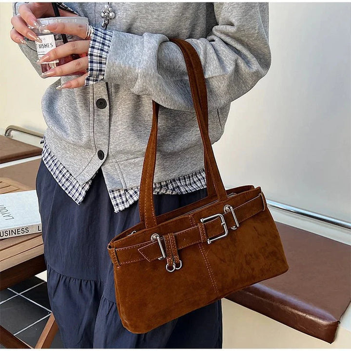 Velora | Hobo Tasche Wildleder Optik groß Schultertasche