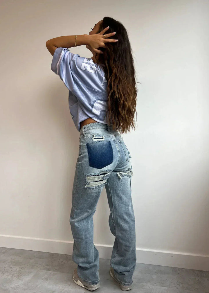 Zerethia | High Waist Jeans Ripped Damen