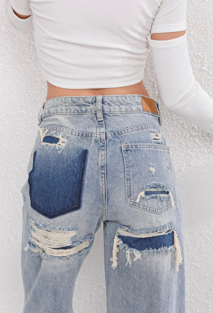 Zerethia | High Waist Jeans Ripped Damen