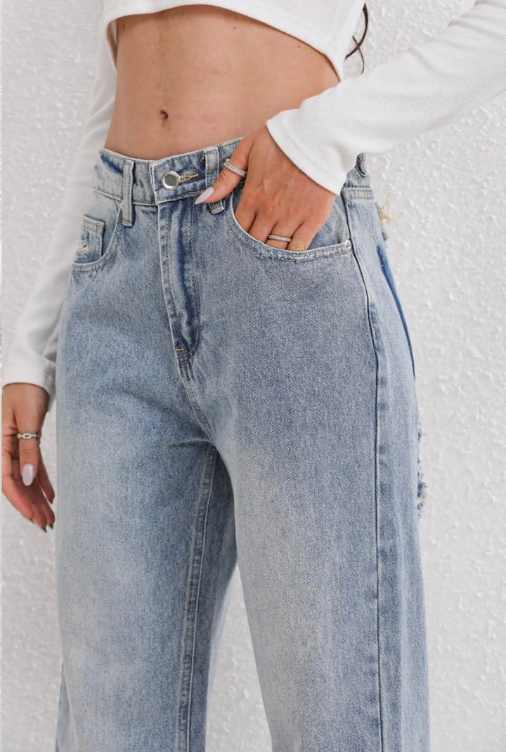 Zerethia | High Waist Jeans Ripped Damen